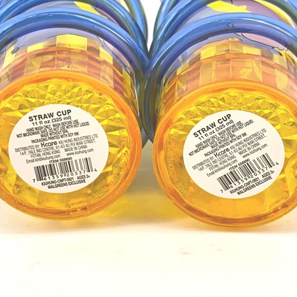 Disney Stitch Easter Bunny Bendy Straw Cup Set Of 2 Hawaiian Tiki Print Drink - Picture 4 of 5